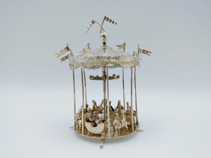Zilveren miniatuur draaimolen, J. van Dijk, Hoorn, 1909