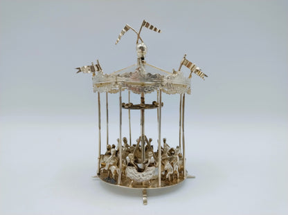 Zilveren miniatuur draaimolen, J. van Dijk, Hoorn, 1909