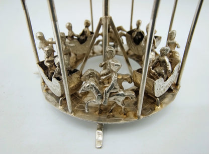 Zilveren miniatuur draaimolen, J. van Dijk, Hoorn, 1909