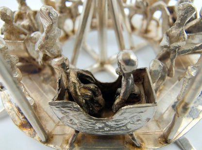 Zilveren miniatuur draaimolen, J. van Dijk, Hoorn, 1909
