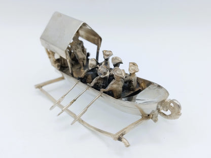 Zilveren miniatuur roeiboot, Gebr. van Straten, Hoorn, ca. 1890