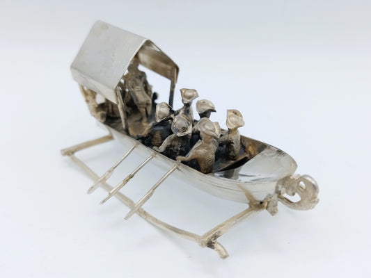 Zilveren miniatuur roeiboot, Gebr. van Straten, Hoorn, ca. 1890