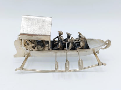 Zilveren miniatuur roeiboot, Gebr. van Straten, Hoorn, ca. 1890