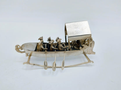 Zilveren miniatuur roeiboot, Gebr. van Straten, Hoorn, ca. 1890