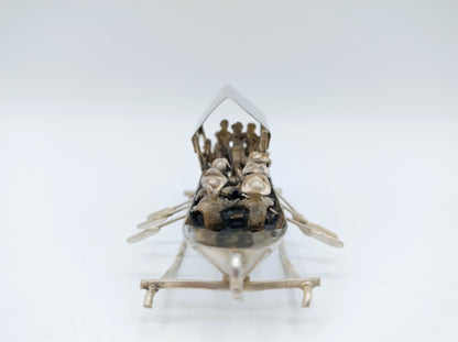 Zilveren miniatuur roeiboot, Gebr. van Straten, Hoorn, ca. 1890