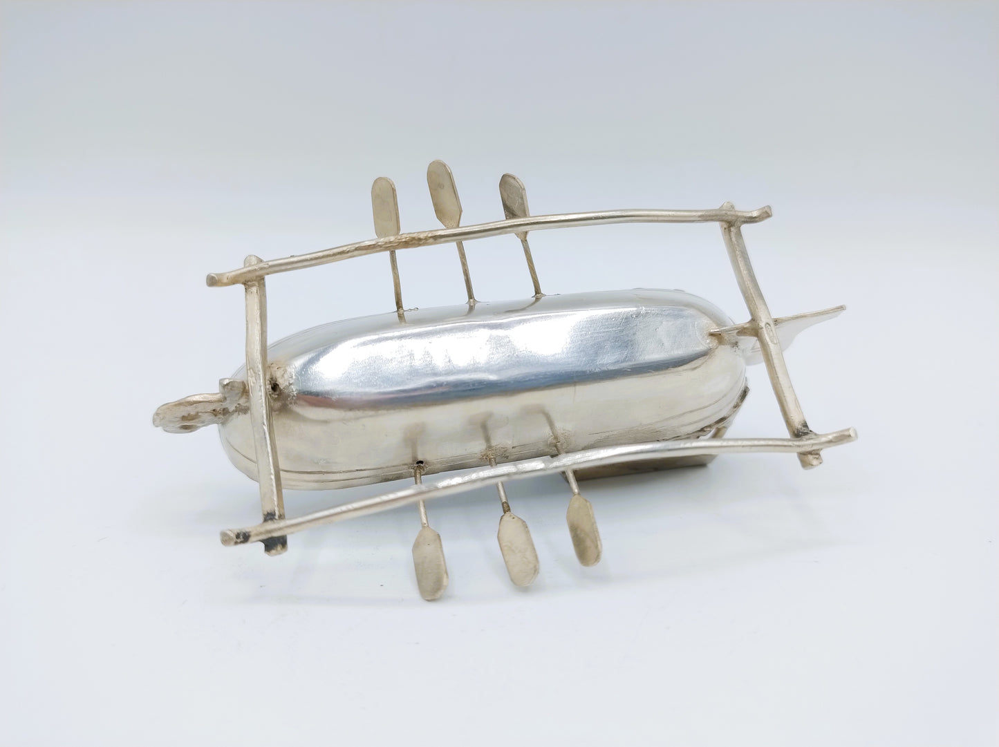 Zilveren miniatuur roeiboot, Gebr. van Straten, Hoorn, ca. 1890