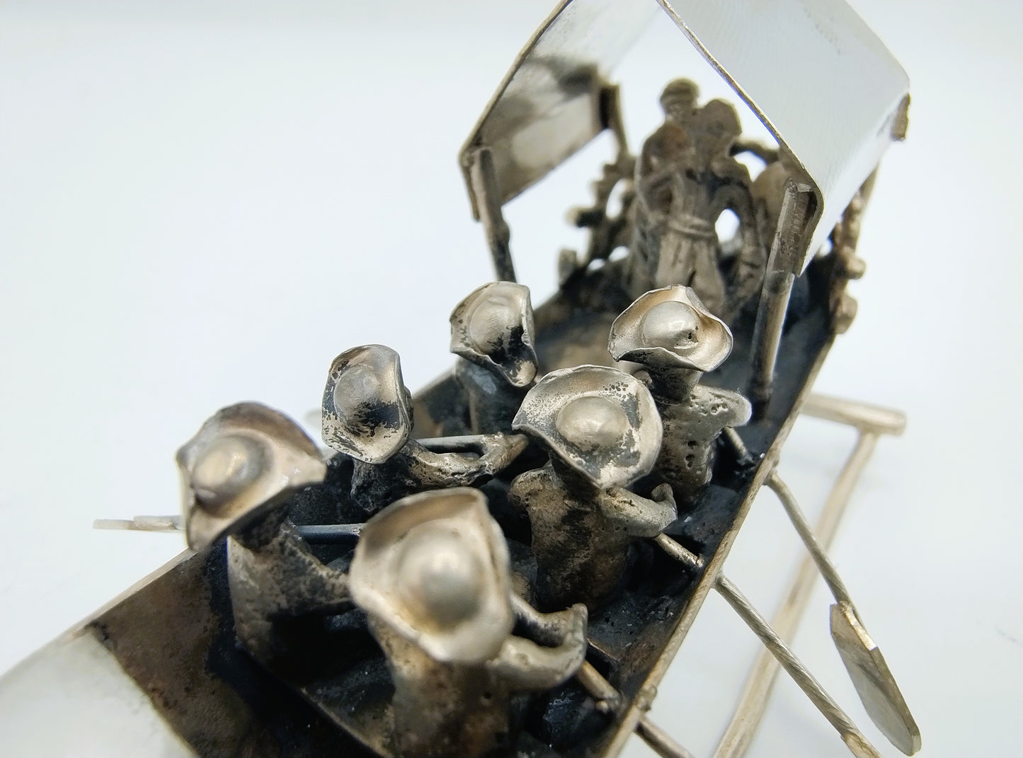 Zilveren miniatuur roeiboot, Gebr. van Straten, Hoorn, ca. 1890