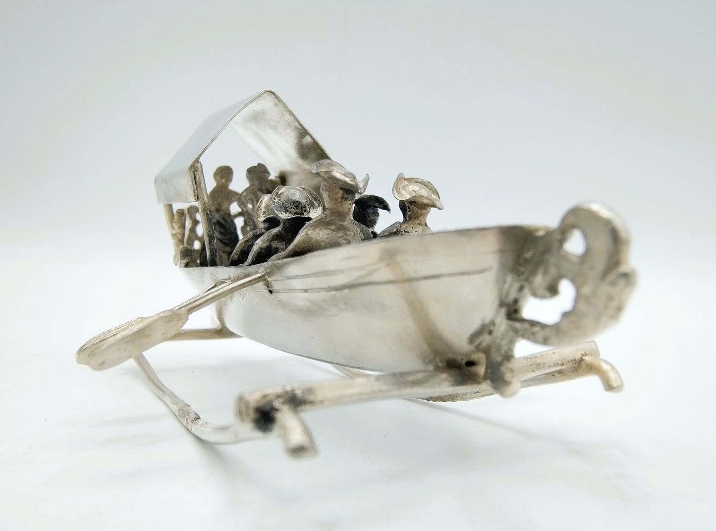Zilveren miniatuur roeiboot, Gebr. van Straten, Hoorn, ca. 1890