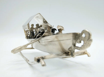 Zilveren miniatuur roeiboot, Gebr. van Straten, Hoorn, ca. 1890