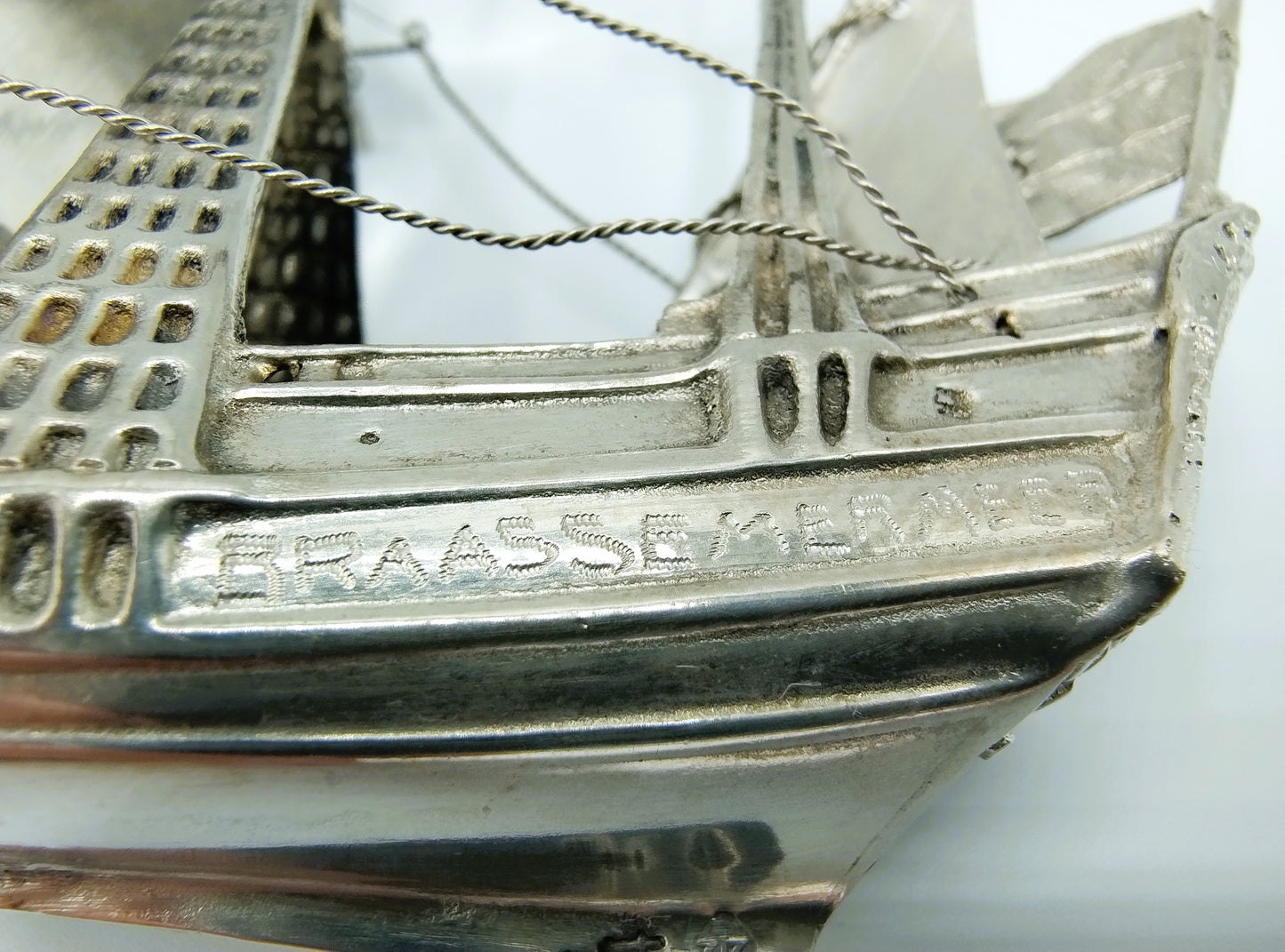 Zilveren miniatuur VOC schip 'de halve Maen', Zaanlandse Zilversmederij, 1926