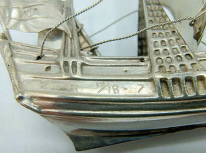 Zilveren miniatuur VOC schip 'de halve Maen', Zaanlandse Zilversmederij, 1926