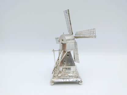 Zilveren miniatuur molen, J. van Straten & Co,  Hoorn, 1910