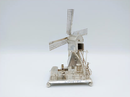 Zilveren miniatuur molen, J. van Straten & Co,  Hoorn, 1910