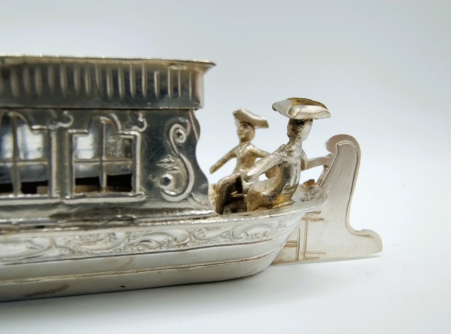 Zilveren miniatuur trekschuit met paard, Alkmaar, 1905