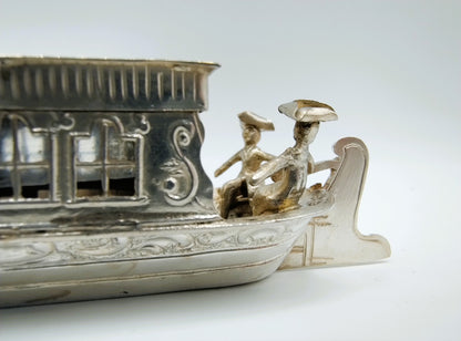 Zilveren miniatuur trekschuit met paard, Alkmaar, 1905