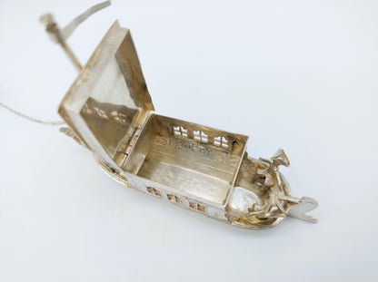 Zilveren miniatuur trekschuit met paard, Alkmaar, 1905