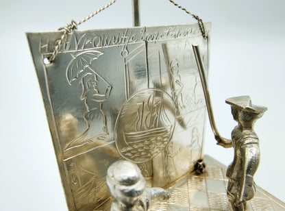 Zilveren miniatuur 'Vrouwtje van Stavoren', H. Preyer, Hoorn, 1902