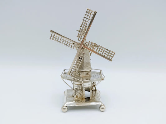Zilveren miniatuur molen, J. van Straten,  Hoorn, 1900