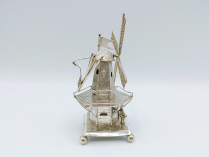 Zilveren miniatuur molen, J. van Straten,  Hoorn, 1900