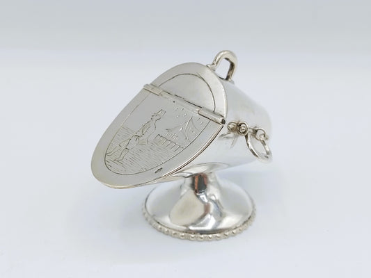 Zilveren miniatuur kolenbak, 20e eeuws