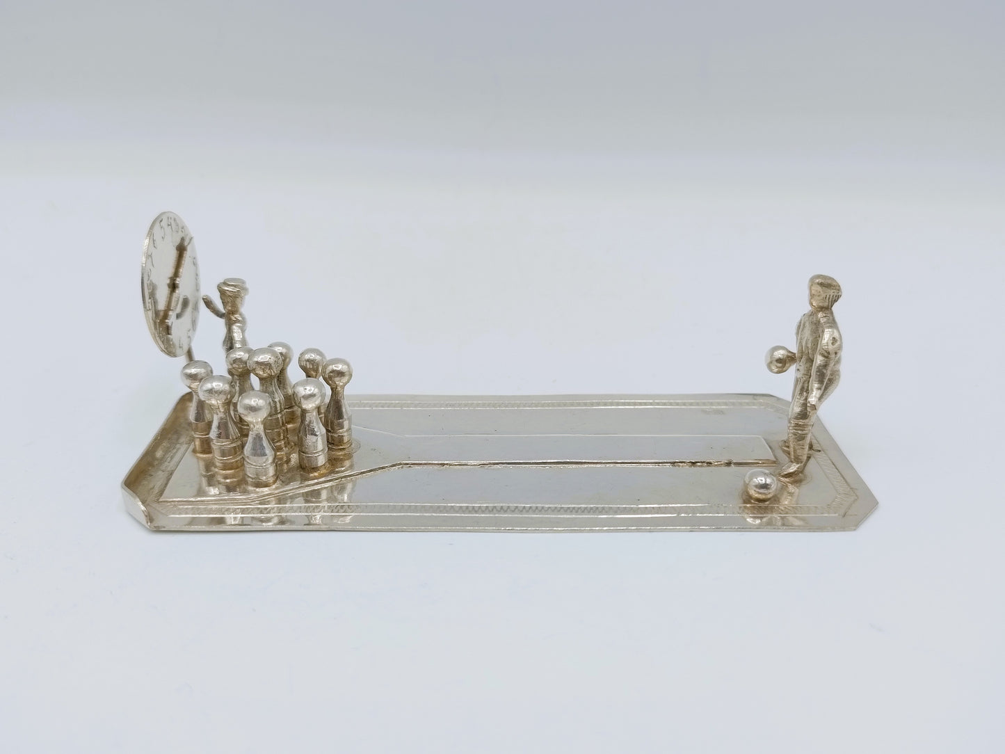 Zilveren miniatuur, kegelbaan, W. Brehm, Schoonhoven, ca. 1925