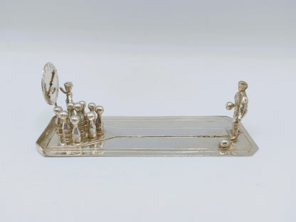 Zilveren miniatuur, kegelbaan, W. Brehm, Schoonhoven, ca. 1925