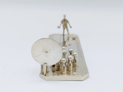 Zilveren miniatuur, kegelbaan, W. Brehm, Schoonhoven, ca. 1925