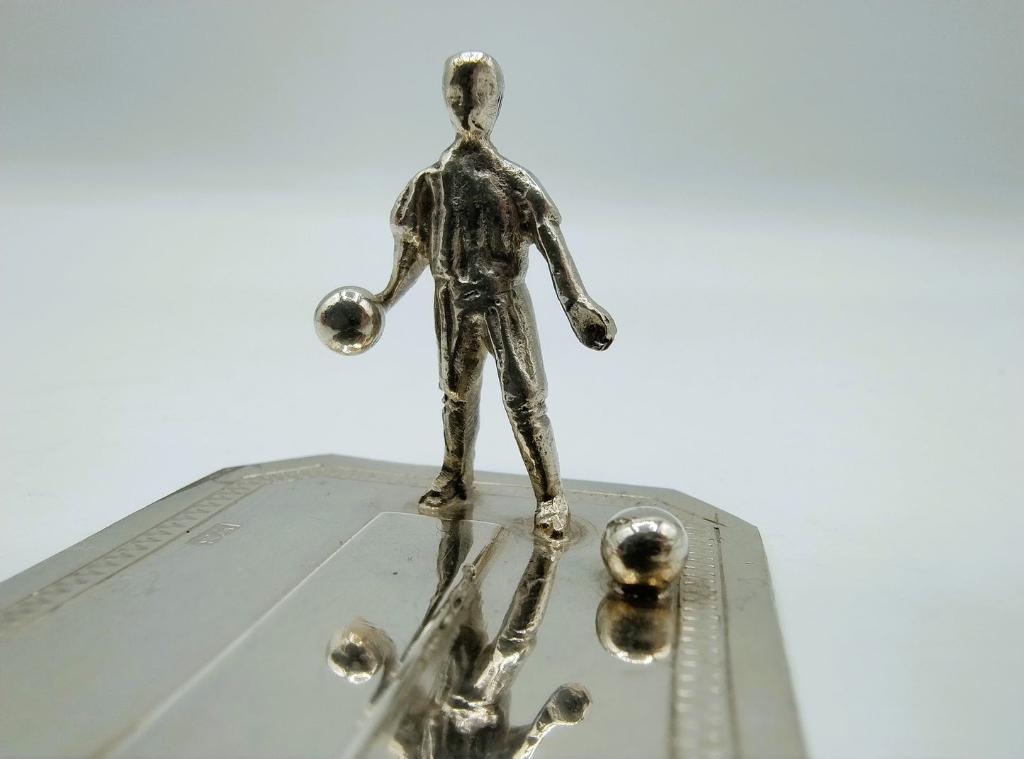 Zilveren miniatuur, kegelbaan, W. Brehm, Schoonhoven, ca. 1925