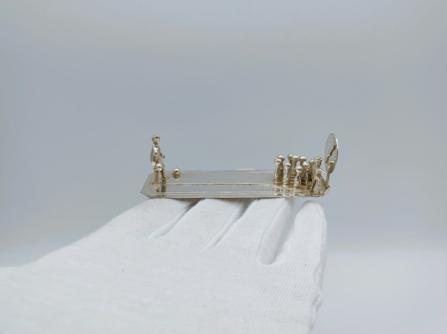Zilveren miniatuur, kegelbaan, W. Brehm, Schoonhoven, ca. 1925