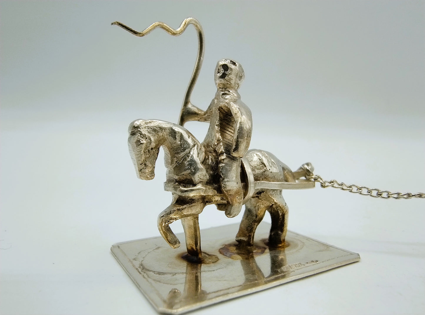 Zilveren miniatuur trekschuit met paard, B. Verhoogt, Hoorn, ca. 1930