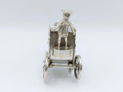 Zilveren miniatuur koets met paarden, 1888