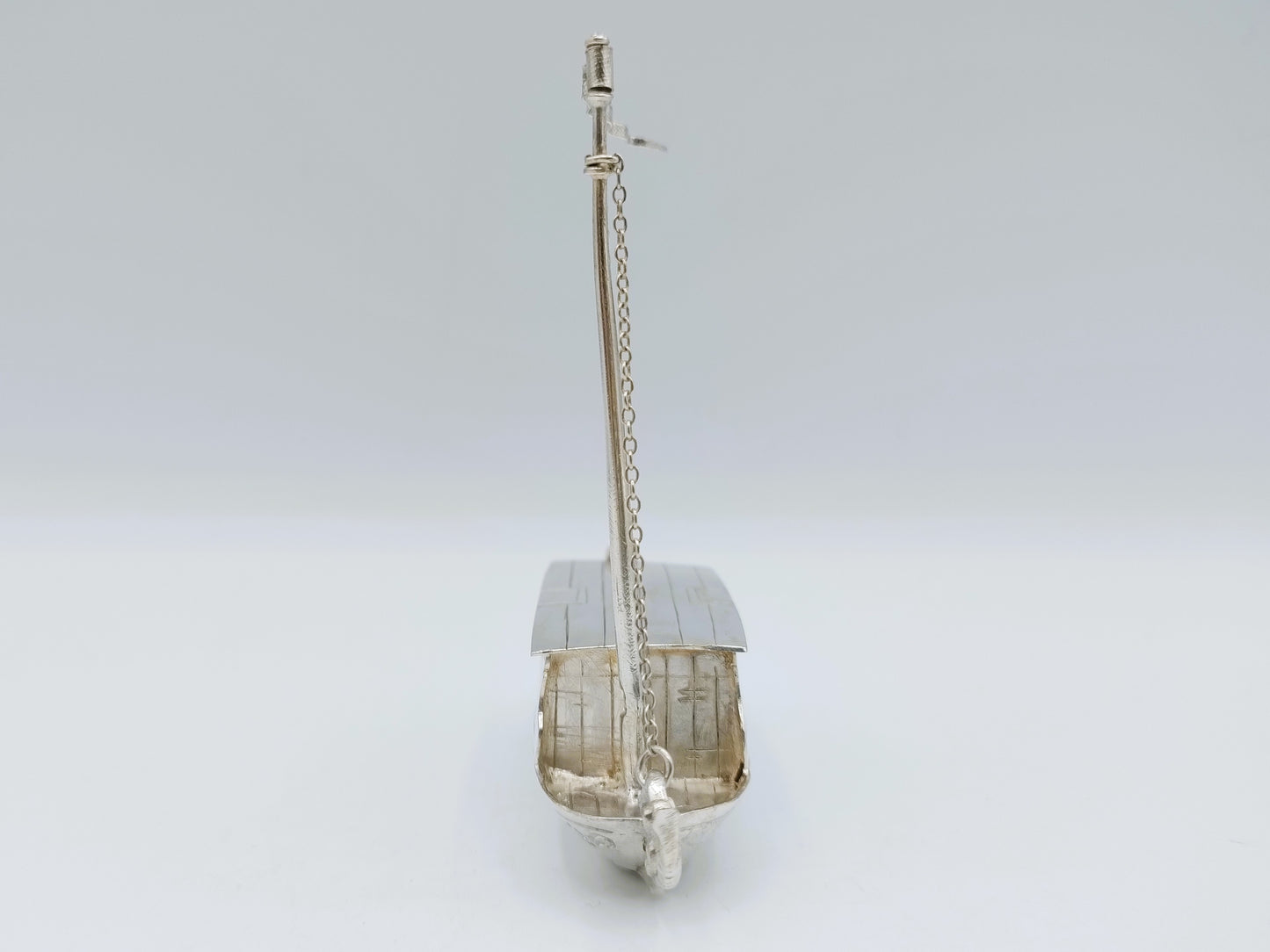 Zilveren miniatuur trekschuit, J. van Straten & Co,  Hoorn, 1894