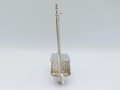 Zilveren miniatuur trekschuit, J. van Straten & Co,  Hoorn, 1894