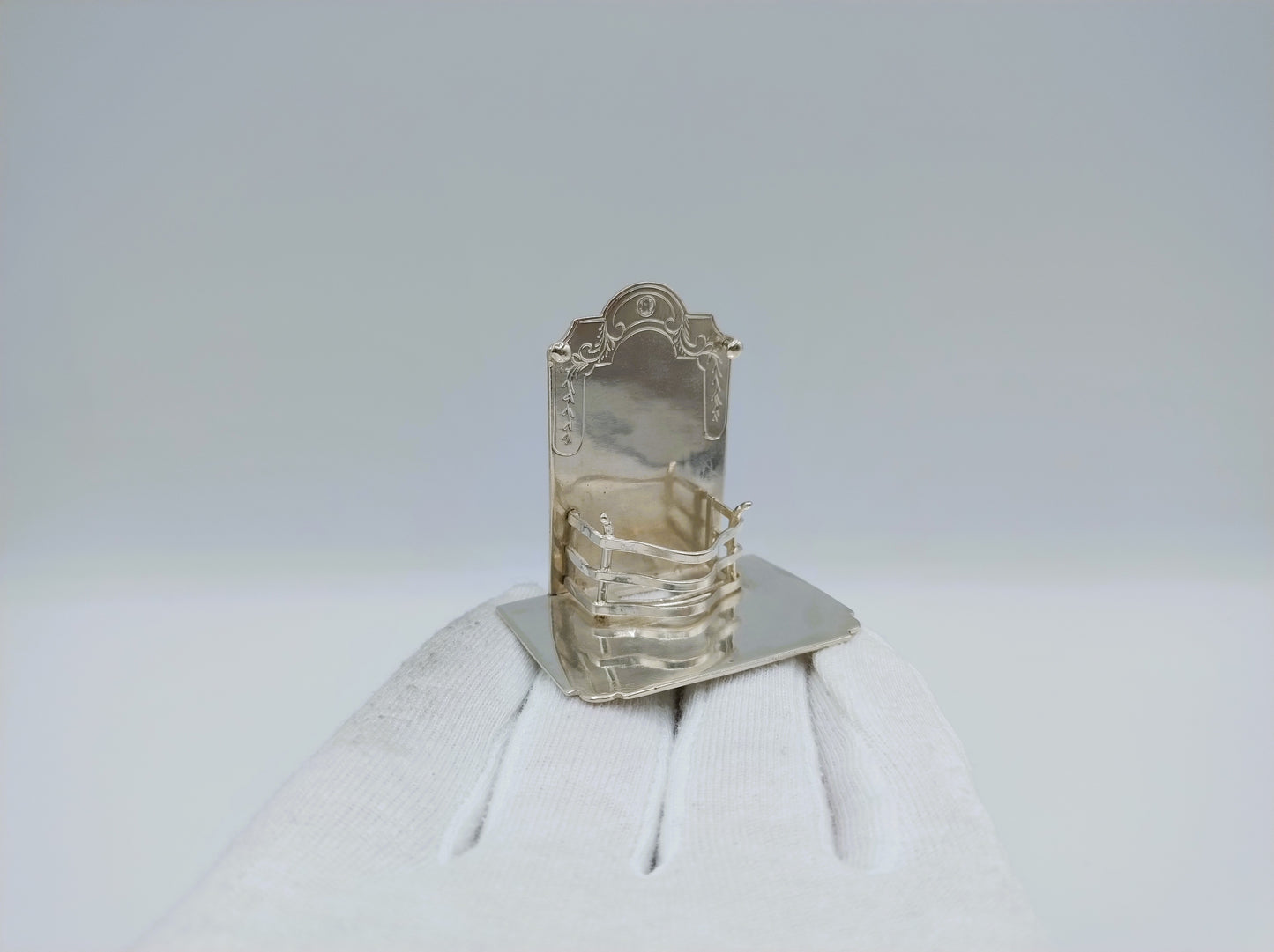 Zilveren miniatuur haardplaat, Wed. van Halteren, Schoonhoven, 1884