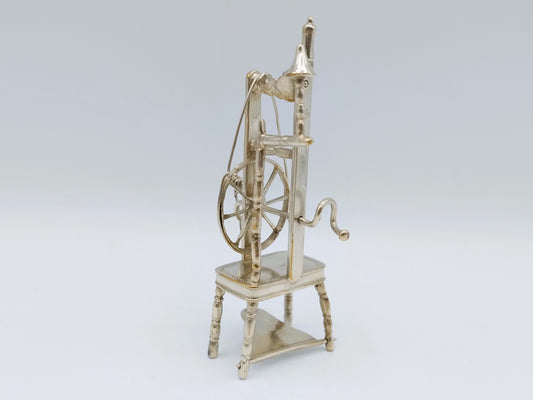 Zilveren miniatuur spinnewiel, 19e eeuws