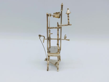 Zilveren miniatuur spinnewiel, 19e eeuws