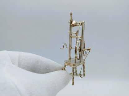 Zilveren miniatuur spinnewiel, 19e eeuws