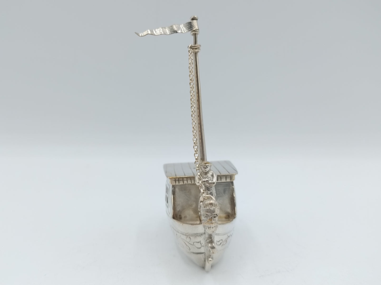 Zilveren miniatuur trekschuit, Schoonhoven,  1896