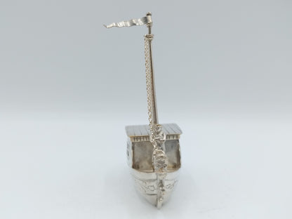 Zilveren miniatuur trekschuit, Schoonhoven,  1896