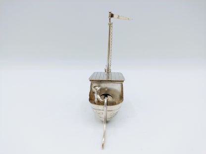 Zilveren miniatuur trekschuit, Schoonhoven,  1896