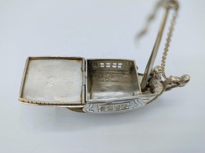 Zilveren miniatuur trekschuit, Schoonhoven,  1896