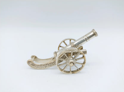 Zilveren miniatuur kanon, 19e eeuws