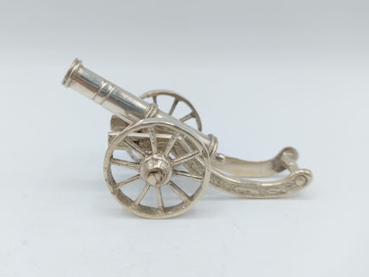 Zilveren miniatuur kanon, 19e eeuws