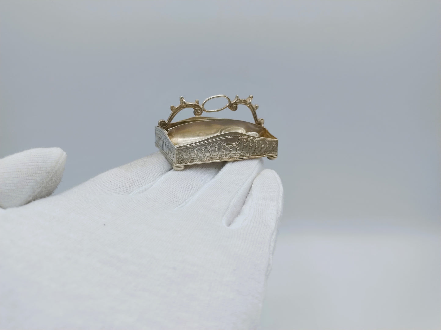 Zilveren miniatuur bestekdoos met lepels en vorken, Alkmaar,  1906