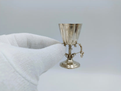Zilveren miniatuur beker, Wed. W. de Pleyt, Schoonhoven,  ca. 1880