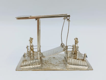 Zilveren miniatuur ophaalbrug, J. van Dijk, Hoorn, ca. 1910