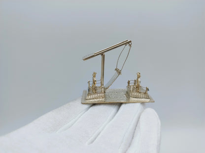 Zilveren miniatuur ophaalbrug, J. van Dijk, Hoorn, ca. 1910