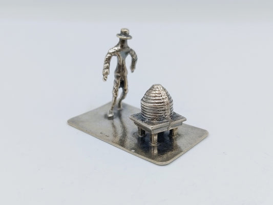 Zilveren miniatuur imker, Trykonia B.V. Oosthuizen, ca. 1980