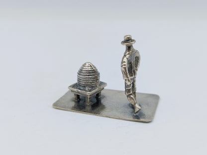 Zilveren miniatuur imker, Trykonia B.V. Oosthuizen, ca. 1980