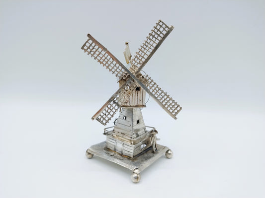 Zilveren miniatuur molen, J. van Straten,  Hoorn, 1897